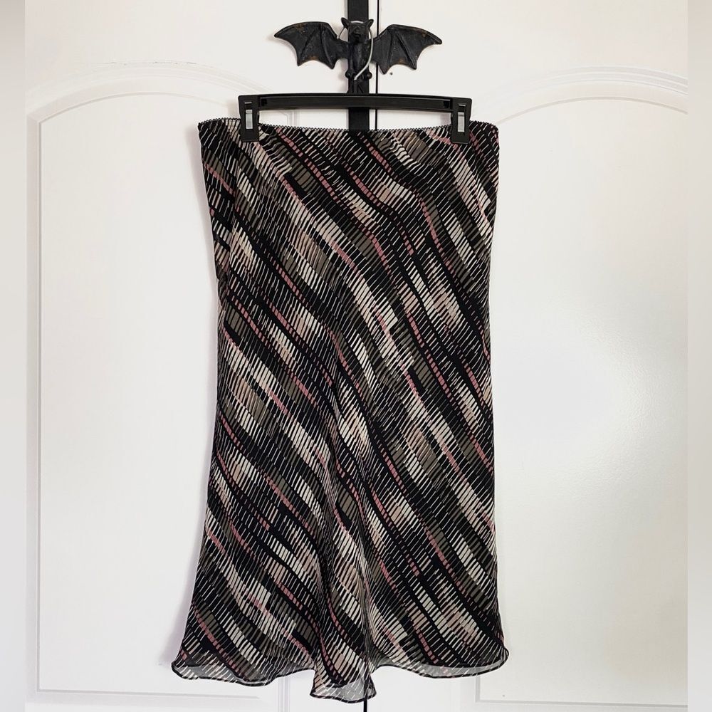 Vintage Y2K, 80’s Black Skirt stretchy slip on waistband,  L petite